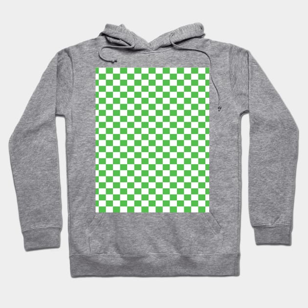 checkered Green and White Hoodie by DragonTees